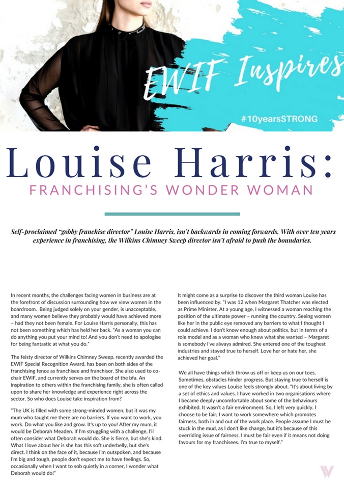 Article about Louise Harris, "Franchising's wonderwoman"